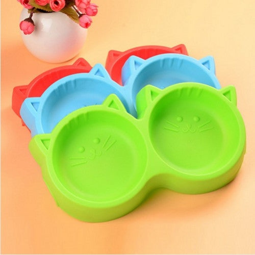 Feeding Cats Feed Thickening - Pets Double Bowl Chinchilla Products Supplies Tactic Water Pet Plastic Rounded Basin Food